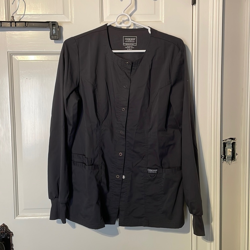 Cherokee small scrub jacket. Dark gray, size S